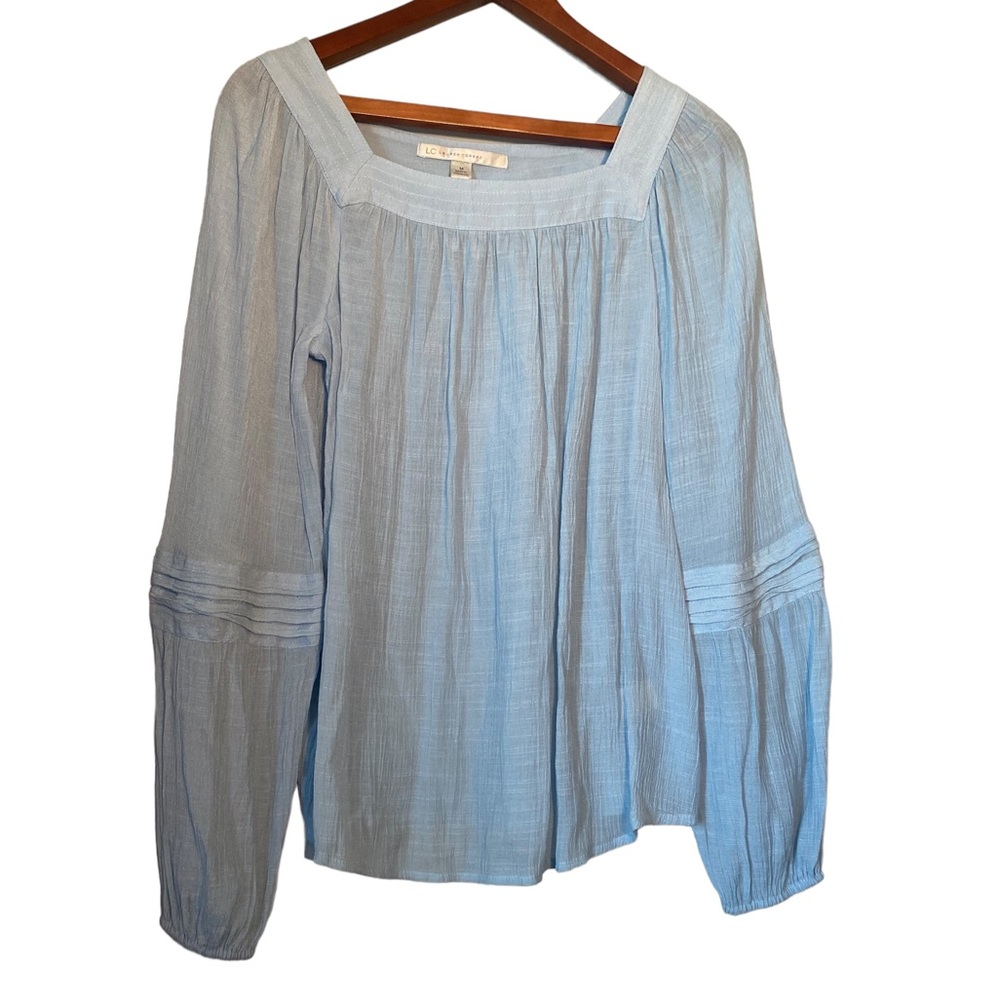 Lauren Conrad Peasant Style Long Sleeved Blue Top